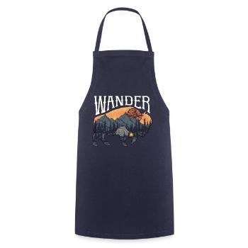 Wandern Campen Camping Outdoor Wandertour Wanderer - Kochschürze - Navy - Vorne - AI Model Male 185 dark (185cm)