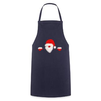Peeping Santa - Cooking Apron - navy - Front - AI Model Male 185 dark (185cm)