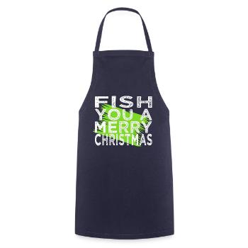 Bodybuilding Angling Gift Idea Comic Joke Fish - Cooking Apron - navy - Front - AI Model Male 185 dark (185cm)