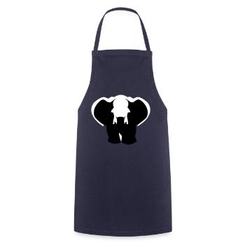 Kleiner Elefant Cartoon niedlich Vektor 2 - Kochschürze - Navy - Vorne - AI Model Male 185 dark (185cm)