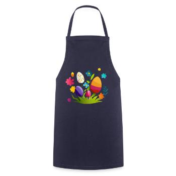 Cute design baby egg for Easter and spring - Cooking Apron - navy - Front - AI Model Male 185 dark (185cm)