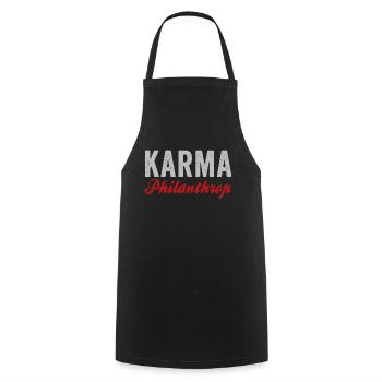 Karma Philanthrop - Kochschürze - Schwarz - Vorne - AI Model Male 185 dark (185cm)