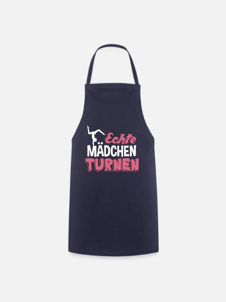 Echte Mädchen turnen - Kochschürze - Navy