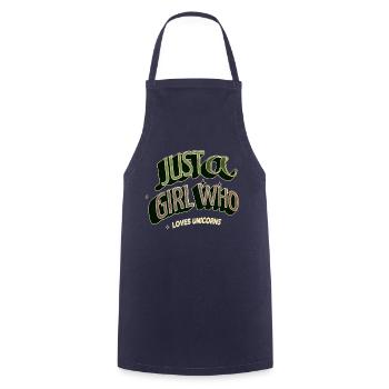 white fun present idea birthday present idea - Cooking Apron - navy - Front - AI Model Male 185 dark (185cm)