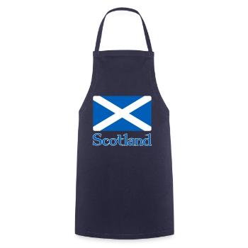 Schottland Flagge mit Text - Kochschürze - Navy - Vorne - AI Model Male 185 dark (185cm)