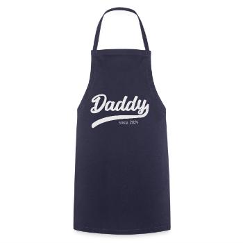 Papa depuis 2024 - T-shirt de papa élégant - Tablier de cuisine - marine - Devant - AI Model Male 185 dark (185cm)