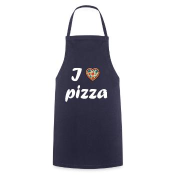 I Love pizza - Tablier de cuisine - marine - Devant - AI Model Male 185 dark (185cm)