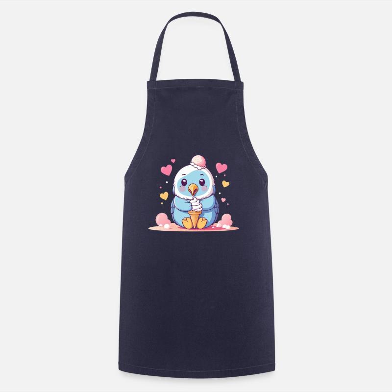 Flauschige Eis-Power - Kochschürze - Navy