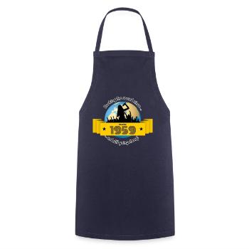 65. Birthday Rocking the crowd since 12/1959 - Cooking Apron - navy - Front - AI Model Male 185 dark (185cm)