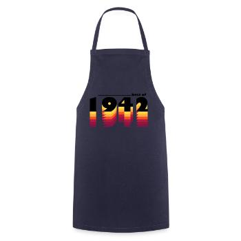 Zeitloser Vintage-Stil von 1942 - 83. Geburtstag - Kochschürze - Navy - Vorne - AI Model Male 185 dark (185cm)
