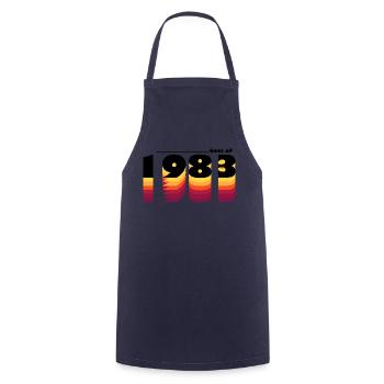 Vintage Bold Hommage à 1983 - Célébrer le 42ème - Tablier de cuisine - marine - Devant - AI Model Male 185 dark (185cm)
