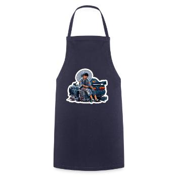 Garage Samurai - Kochschürze - Navy - Vorne - AI Model Male 185 dark (185cm)