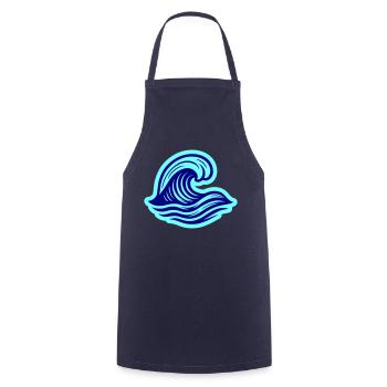 Sea Wave Ocean - Cooking Apron - navy - Front - AI Model Male 185 dark (185cm)