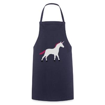 Unicorn Silhouette Outline Shadow - Cooking Apron - navy - Front - AI Model Male 185 dark (185cm)