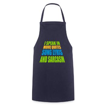 speak lyrics and sarcasm - Cooking Apron - navy - Front - AI Model Male 185 dark (185cm)