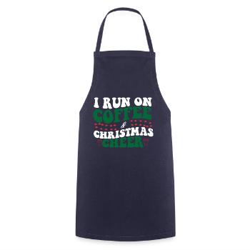 I Run On Coffee & Christmas Cheer-Xmas-Funny - Kochschürze - Navy - Vorne - AI Model Male 185 dark (185cm)