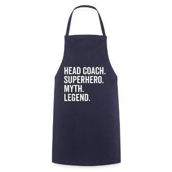 Head Coach Superhero Myth Legend - Cooking Apron - navy - Front - AI Model Male 185 dark (185cm)