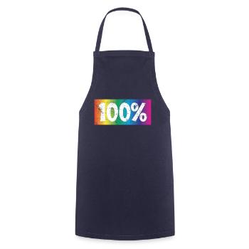 100 % - Cooking Apron - navy - Front - AI Model Male 185 dark (185cm)