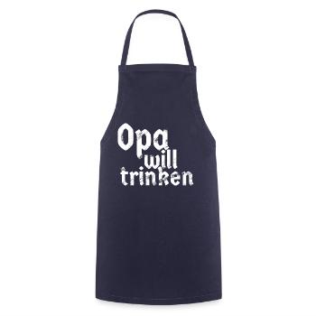 Opa Will Trinken - Kochschürze - Navy - Vorne - AI Model Male 185 dark (185cm)
