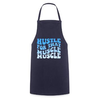 Hustle For That Muscle Muscle - Kochschürze - Navy - Vorne - AI Model Male 185 dark (185cm)