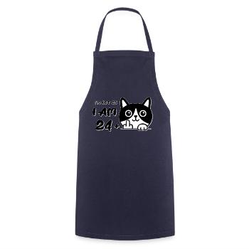 I'm Not 25, I Am 24 Plus 1 Middle Finger Cat Flip - Cooking Apron - navy - Front - AI Model Male 185 dark (185cm)