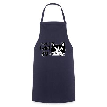 I'm Not 50, I Am 49 Plus 1 Middle Finger Cat Flip - Cooking Apron - navy - Front - AI Model Male 185 dark (185cm)