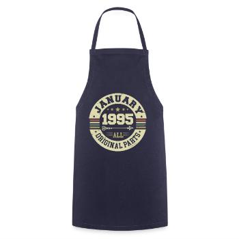 January 1995 - Birthday in January 1995 - Cooking Apron - navy - Front - AI Model Male 185 dark (185cm)