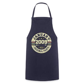 January 2009 - Birthday in January 2009 - Cooking Apron - navy - Front - AI Model Male 185 dark (185cm)