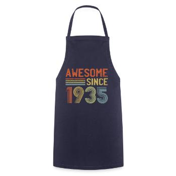 Awesome Since 1935" – Vintage Retro Birthday - Cooking Apron - navy - Front - AI Model Male 185 dark (185cm)