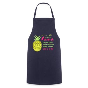 Ananas Krone Spruch - Kochschürze - Navy - Vorne - AI Model Male 185 dark (185cm)