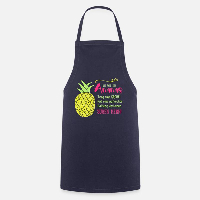 Ananas Krone Spruch - Kochschürze - Navy