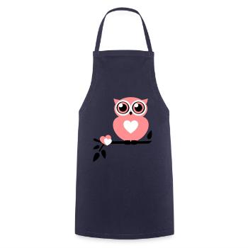 Owl Love - Cooking Apron - navy - Front - AI Model Male 185 dark (185cm)