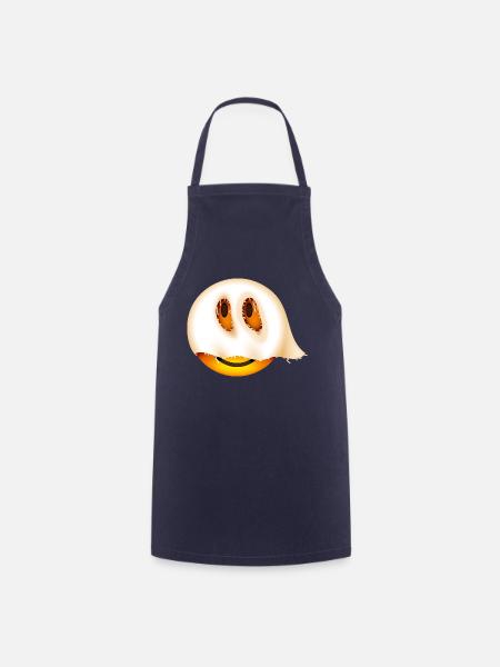 Smiley Halloween Ghost - Kochschürze - Navy