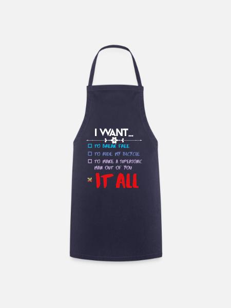 I WANT IT ALL - ICH WILL ALLES - Kochschürze - Navy