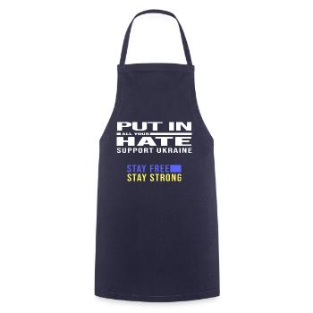 liberté ukraine paix no poutine - Tablier de cuisine - marine - Devant - AI Model Male 185 dark (185cm)