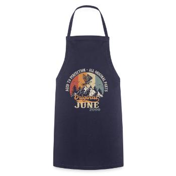 June 2000 Original - Aged To Perfection 2000 June - Cooking Apron - navy - Front - AI Model Male 185 dark (185cm)