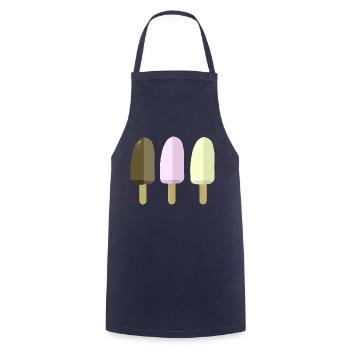 Icecream Popsicle Eis am Stiel Schoko Vanille - Kochschürze - Navy - Vorne - AI Model Male 185 dark (185cm)