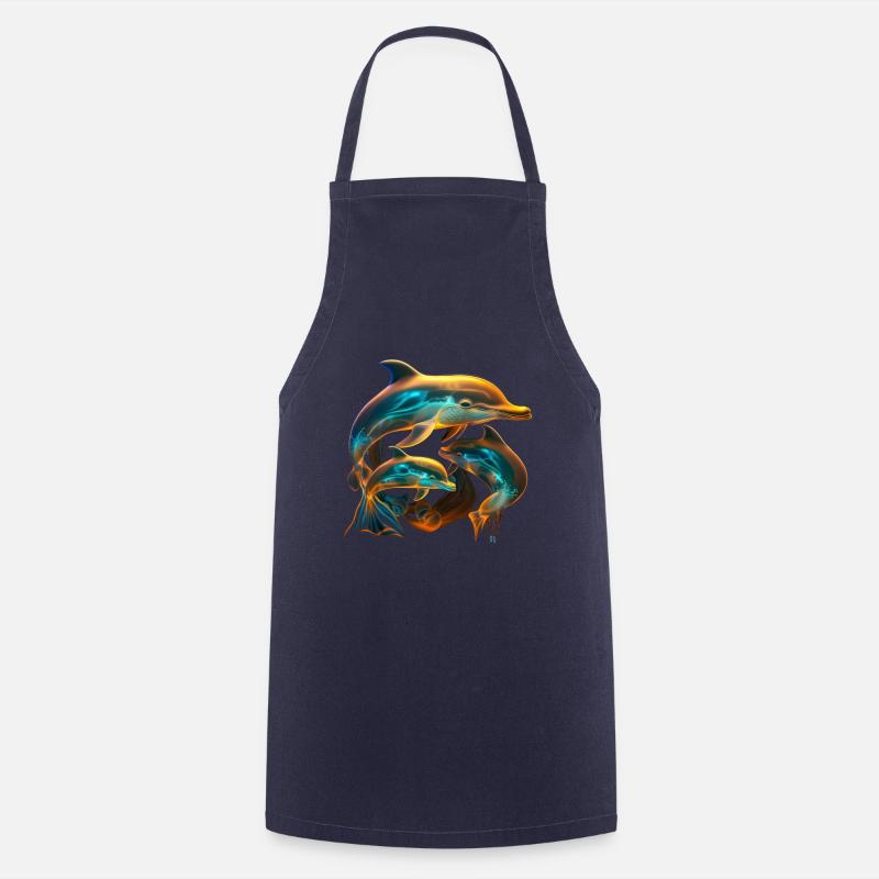 Dauphin aquarelle 3 par MacJos - Tablier de cuisine - marine