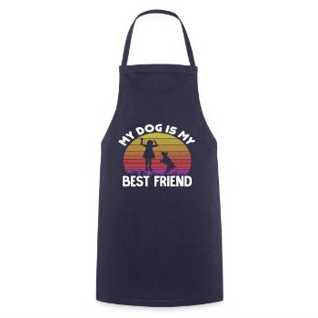 My Dog Is My Best Friend - Cooking Apron - navy - Front - AI Model Male 185 dark (185cm)