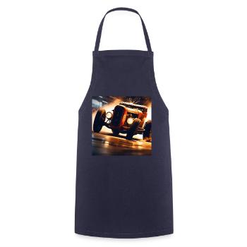 Rusty Hot Rod racing #2 - Cooking Apron - navy - Front - AI Model Male 185 dark (185cm)
