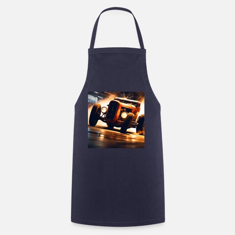 Rusty Hot Rod racing #2 - Cooking Apron - navy