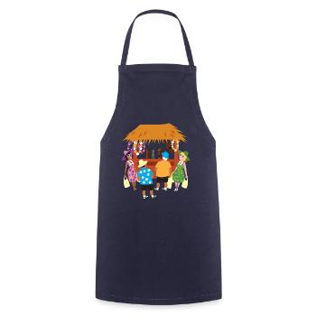 Touristes Tiki Shopping - Tablier de cuisine - marine - Devant - AI Model Male 185 dark (185cm)