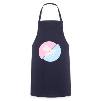 Bee Contrast Red Pastel Blue - Cooking Apron - navy - Front - AI Model Male 185 dark (185cm)