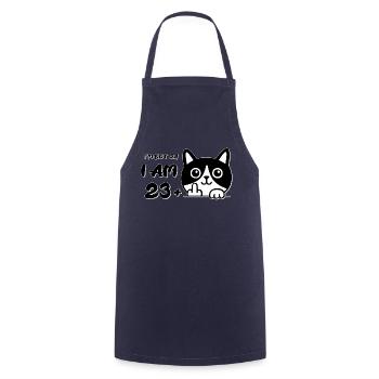 I'm Not 24, I Am 23 Plus 1 Middle Finger Cat Flip - Cooking Apron - navy - Front - AI Model Male 185 dark (185cm)