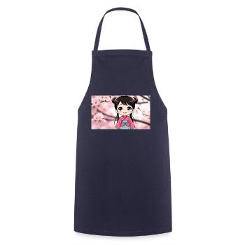 Ein niedliches manga maedchen 1 - Kochschürze - Navy - Vorne - AI Model Male 185 dark (185cm)