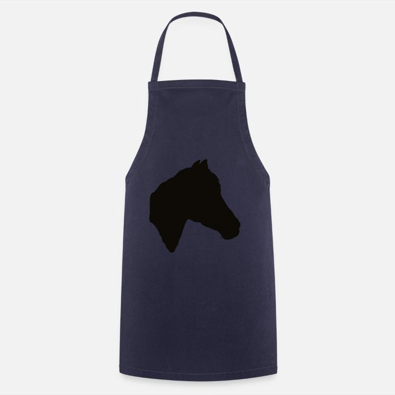 Pferd, Pferde, Pferde-Scherenschnitt - Kochschürze - Navy