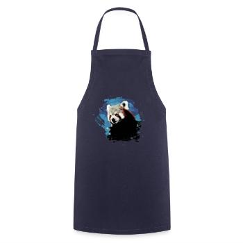 Red panda, graffiti, painting,panda bear,blue,brown - Cooking Apron - navy - Front - AI Model Male 185 dark (185cm)