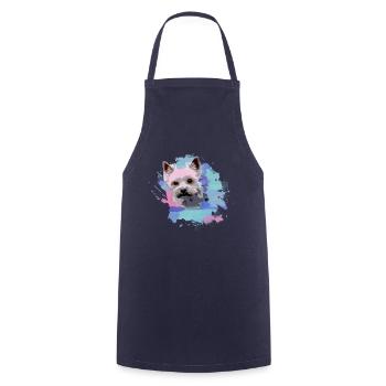 yorkshire terrier, hund, graffiti,terrier, bunt - Kochschürze - Navy - Vorne - AI Model Male 185 dark (185cm)