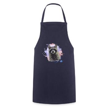 waschbär,bär,graffiti,malerei,bunt,aquarell - Kochschürze - Navy - Vorne - AI Model Male 185 dark (185cm)