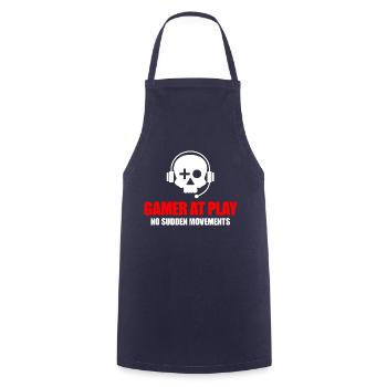 Gamer at Play - Cooking Apron - navy - Front - AI Model Male 185 dark (185cm)